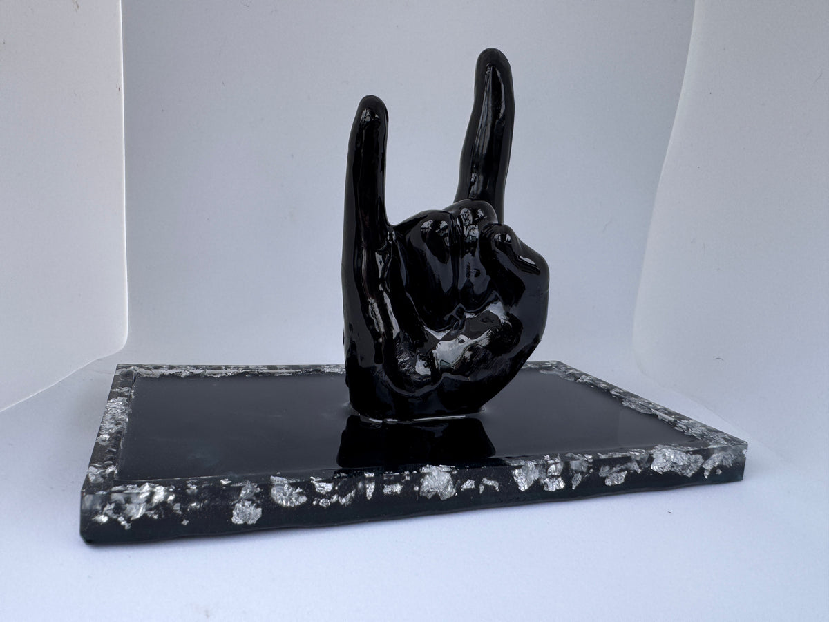 Jewelry Tray, Black Resin Trinket Dish
