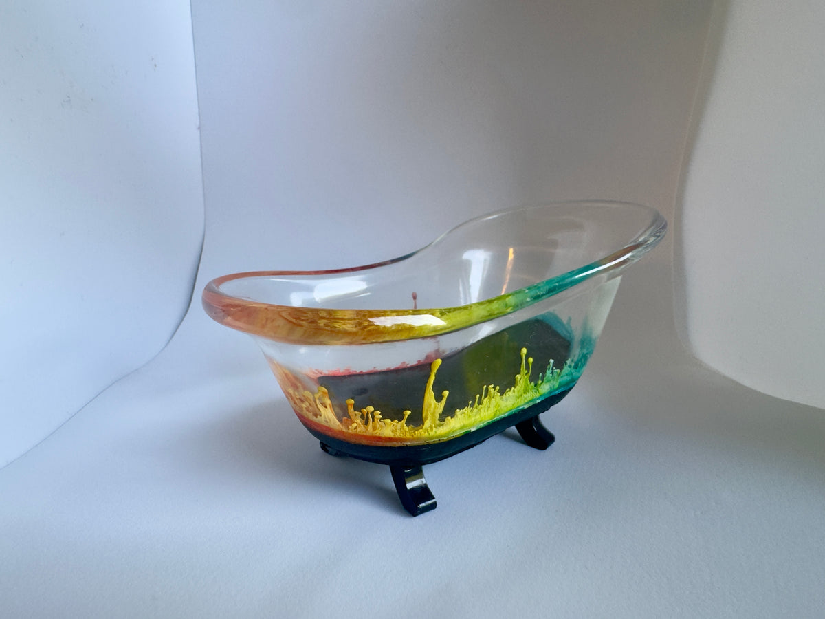 Mini Clawfoot Bathtub Soap Dish | Unique Resin Bathroom Decor