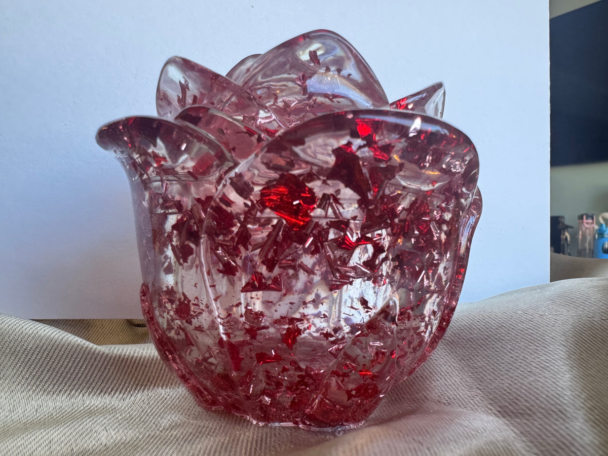 Resin Rose Lid Trinket Dish
