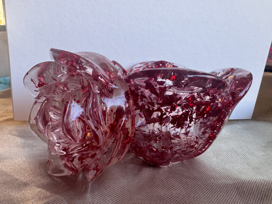 Resin Rose Lid Trinket Dish