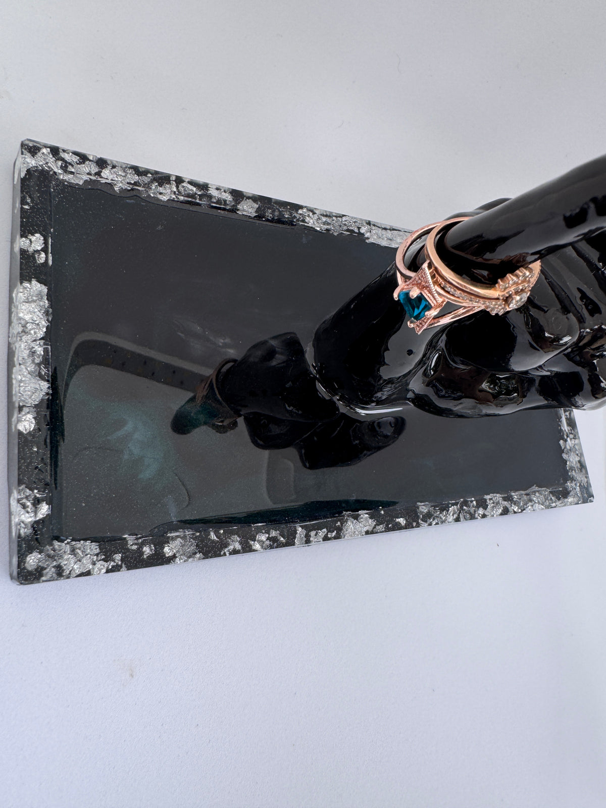 Jewelry Tray, Black Resin Trinket Dish