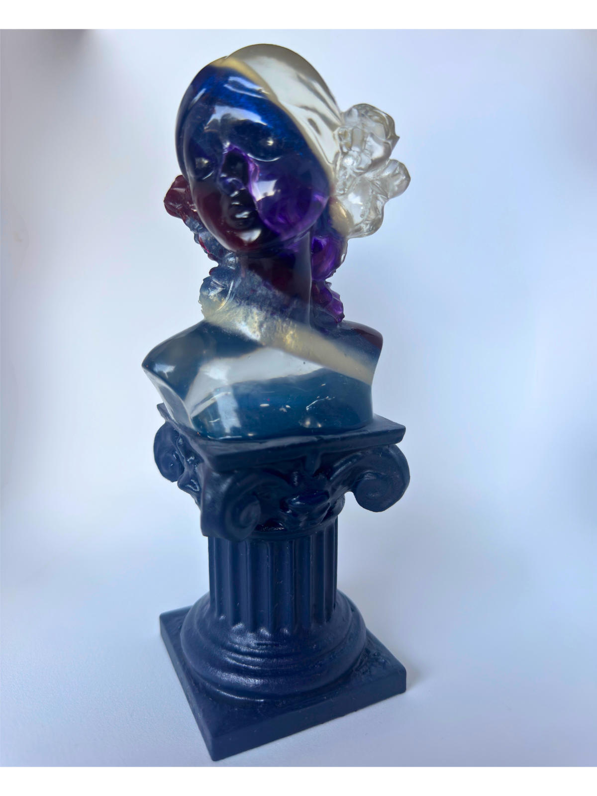 Mini Resin Goddess Bust on Pillar | Ancient Greek Style Home Decor