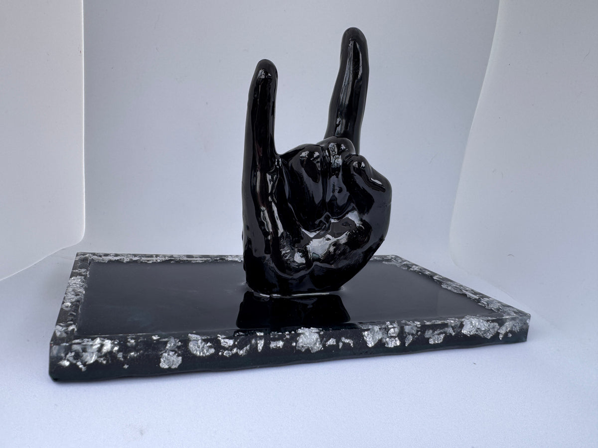 Jewelry Tray, Black Resin Trinket Dish