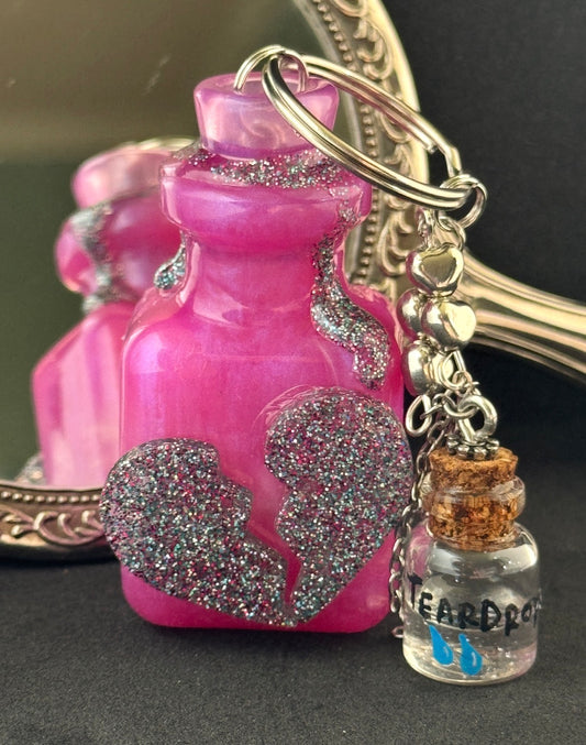 Bag Charm, Keychain, Resin Potion Vial, Broken Heart Potion