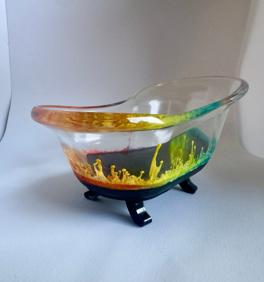 Mini Clawfoot Bathtub Soap Dish | Unique Resin Bathroom Decor