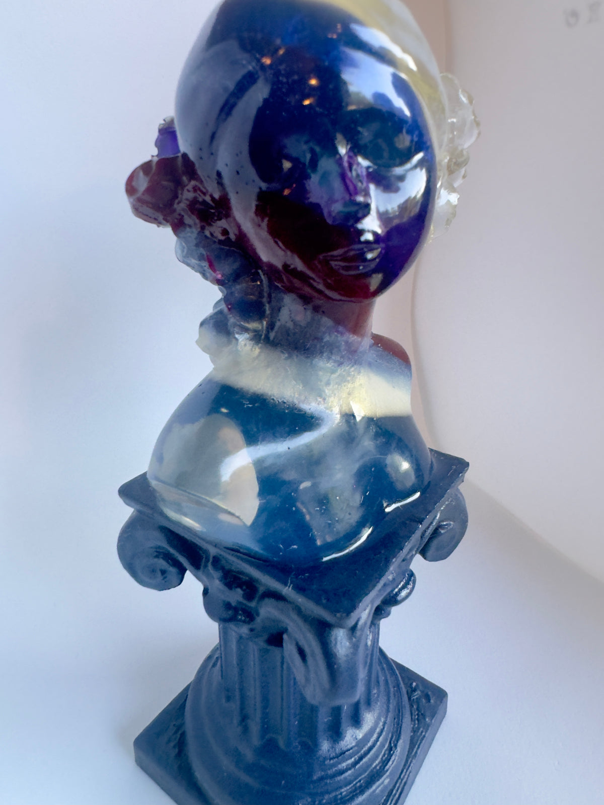 Mini Resin Goddess Bust on Pillar | Ancient Greek Style Home Decor