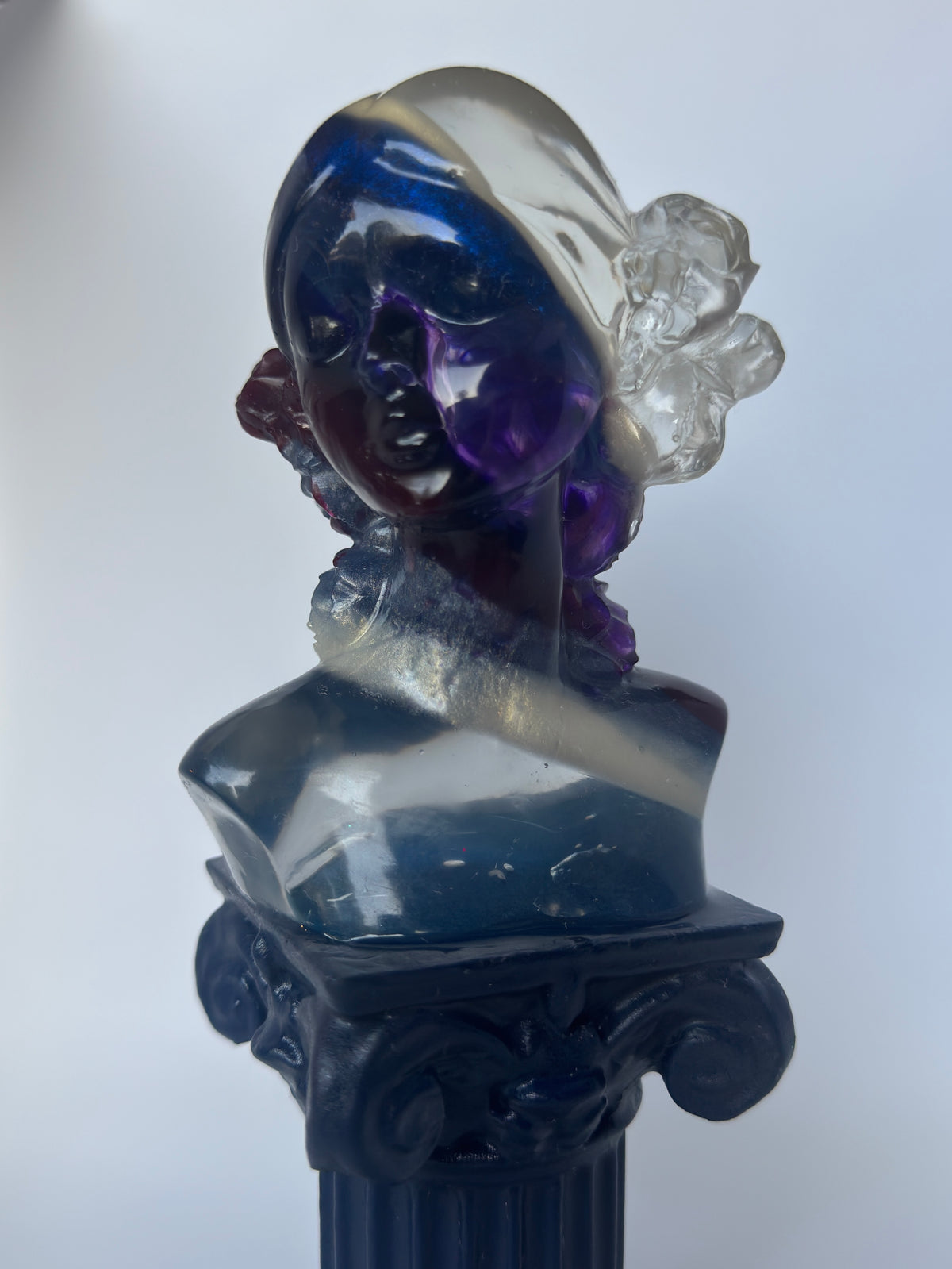 Mini Resin Goddess Bust on Pillar | Ancient Greek Style Home Decor