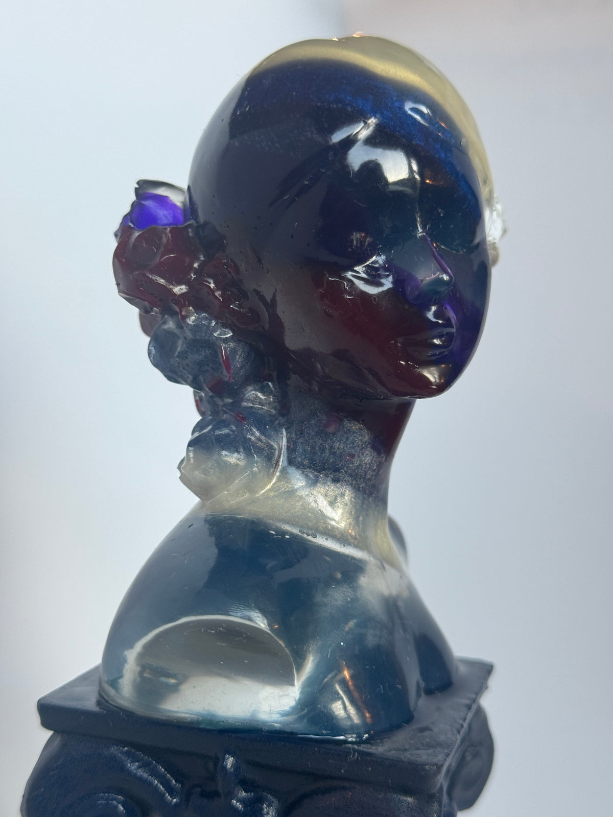 Mini Resin Goddess Bust on Pillar | Ancient Greek Style Home Decor