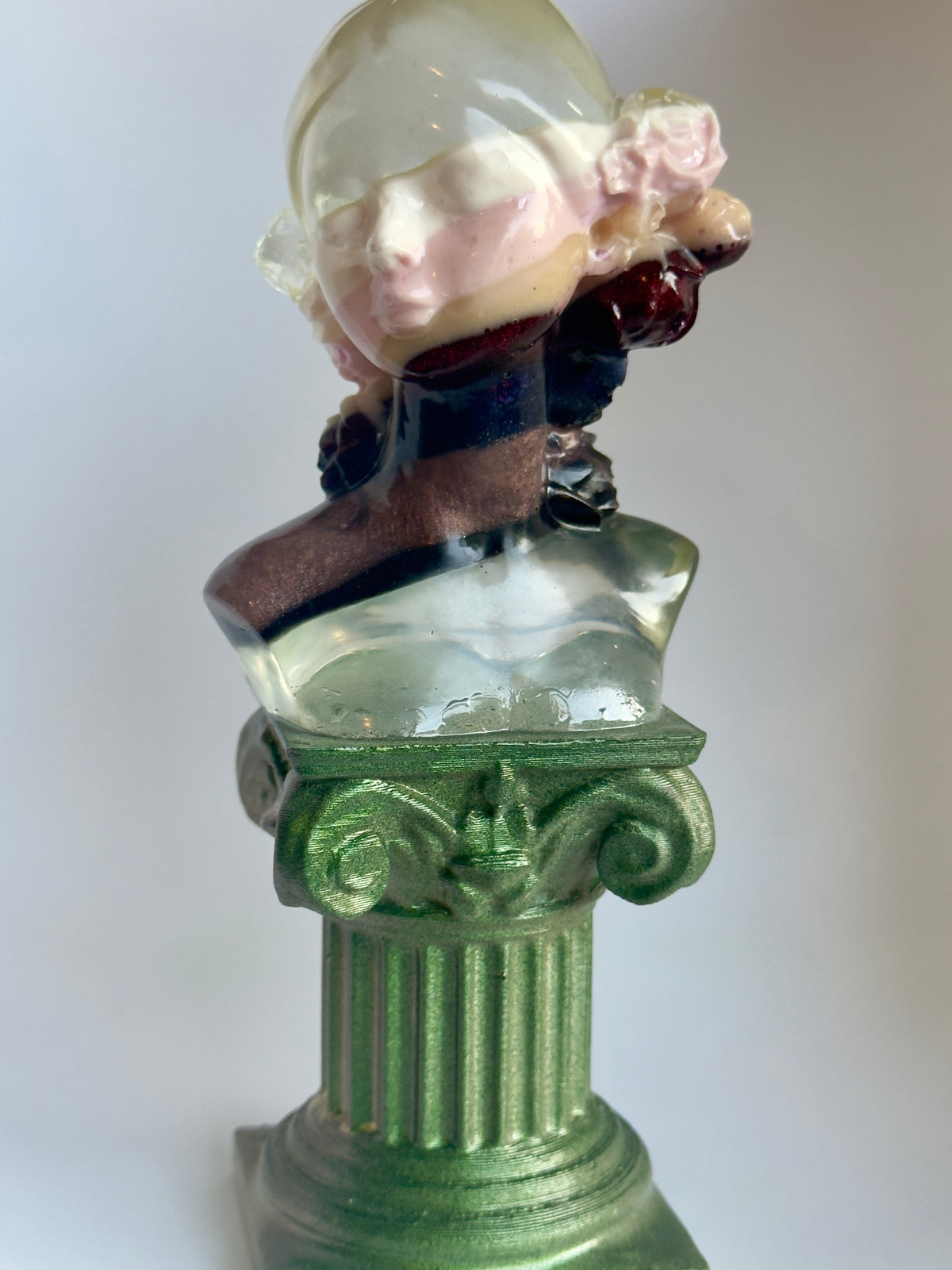Mini Resin Goddess Bust on Pillar | Ancient Greek Style Home Decor
