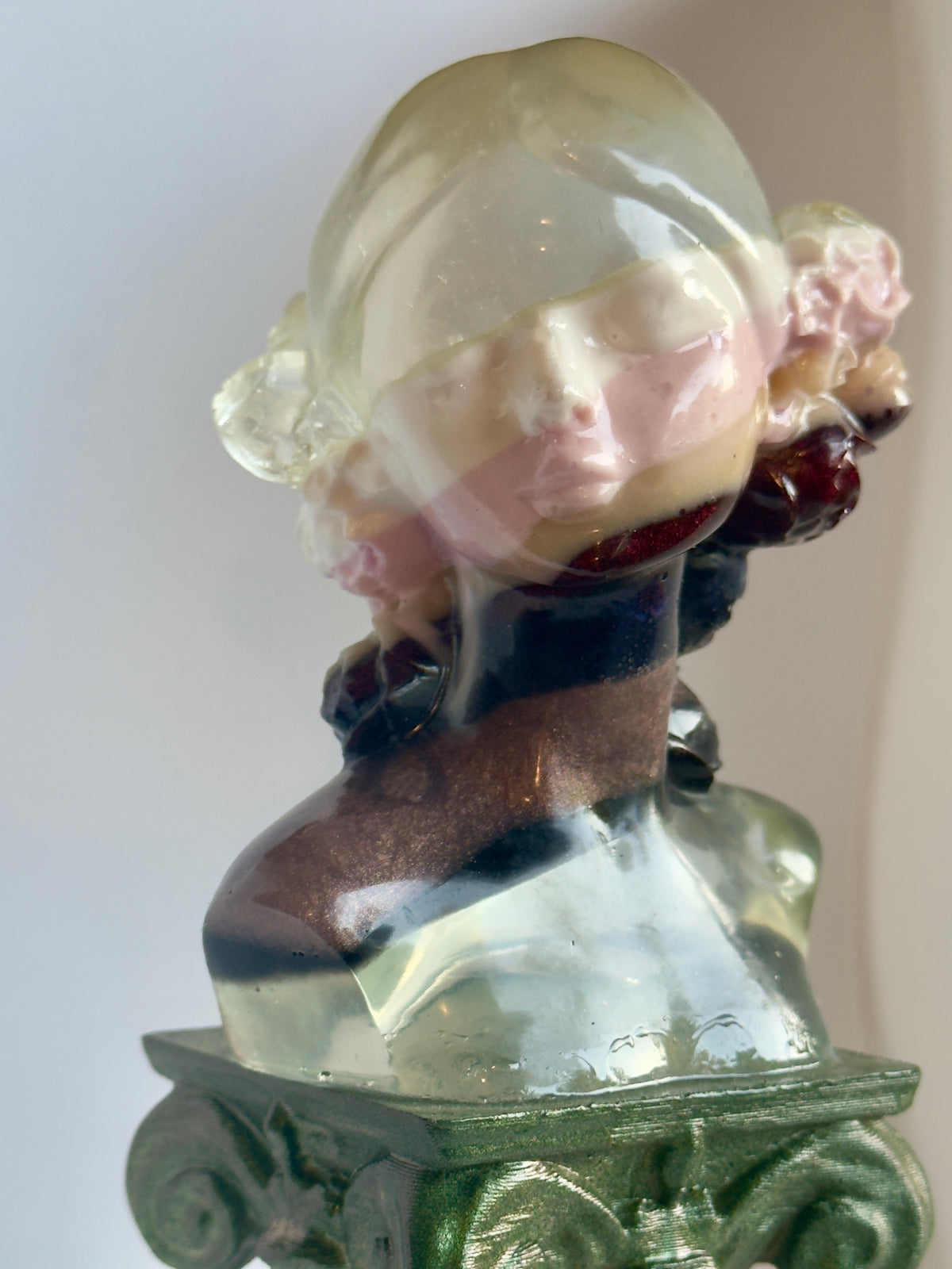 Mini Resin Goddess Bust on Pillar | Ancient Greek Style Home Decor