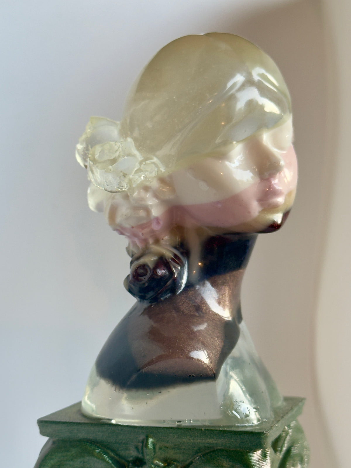 Mini Resin Goddess Bust on Pillar | Ancient Greek Style Home Decor