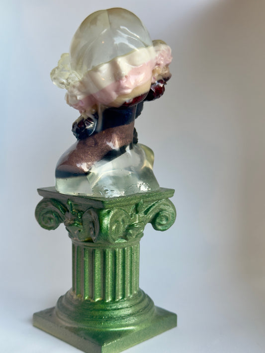 Mini Resin Goddess Bust on Pillar | Ancient Greek Style Home Decor